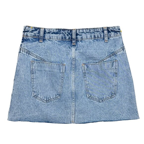 NWT Z1975 DENIM MINI SKIRT RAW EDGE LACE UP FESTIVAL FIERCE LOLITA BADDIE XS - Picture 8 of 13